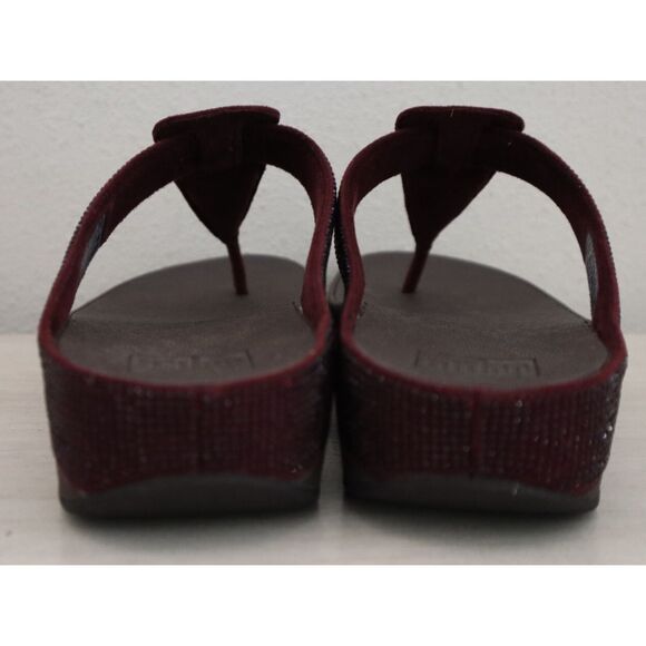 FitFlop Women's Sz 10 Wild Aubergine/Burgundy Isabelle Toe Post Sandals - Picture 3 of 16